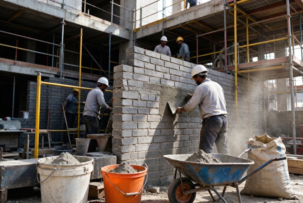 建筑砂浆施工应用现场
