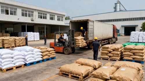 纤维素抑制氧化镁作用产品在厂区装车流程