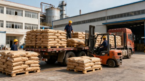 纤维素用于氧化镁体系的工业装车现场展示