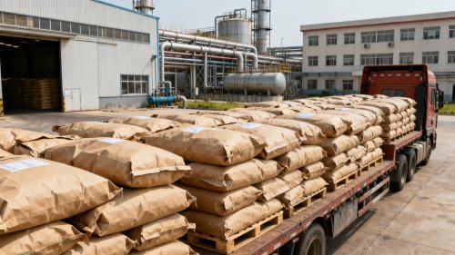 工厂仓库中羟丙基甲基纤维素产品装车现场