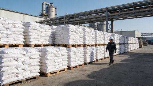 工厂仓库抹灰增稠剂HPMC成品堆放及装车