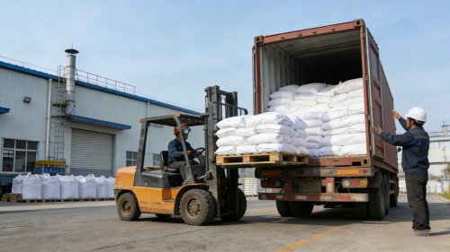 仓库工人操作装车羧甲基纤维素（CMC）产品