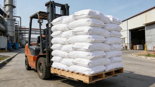 工业用HPMC产品在厂区装车准备运输的实际作业过程