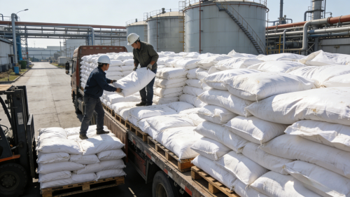 工厂仓库HPMC装车发货大量羟丙基甲基纤维素装袋运输