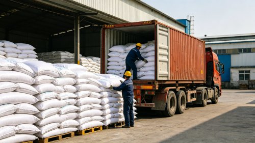 工业级HPMC吨袋装车自动化生产线出品批次稳定性好通过80目筛灰分低于5%厂区实拍