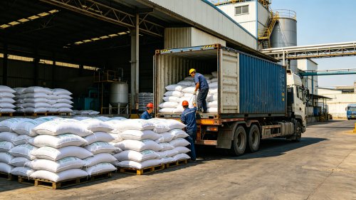 涂料级羧甲基纤维素吨袋装车2%粘度500至800毫帕秒纯度大于93%用于质感涂料和腻子膏厂区实拍