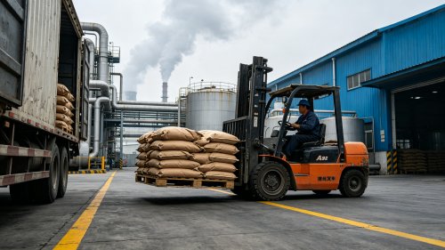 生产HPMC的厂家自动化生产线实拍羟丙基甲基纤维素白色粉末吨袋包装年产能3万吨DCS控制系统运行中